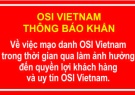 THÔNG BÁO KHẨN TỪ OSI VIETNAM